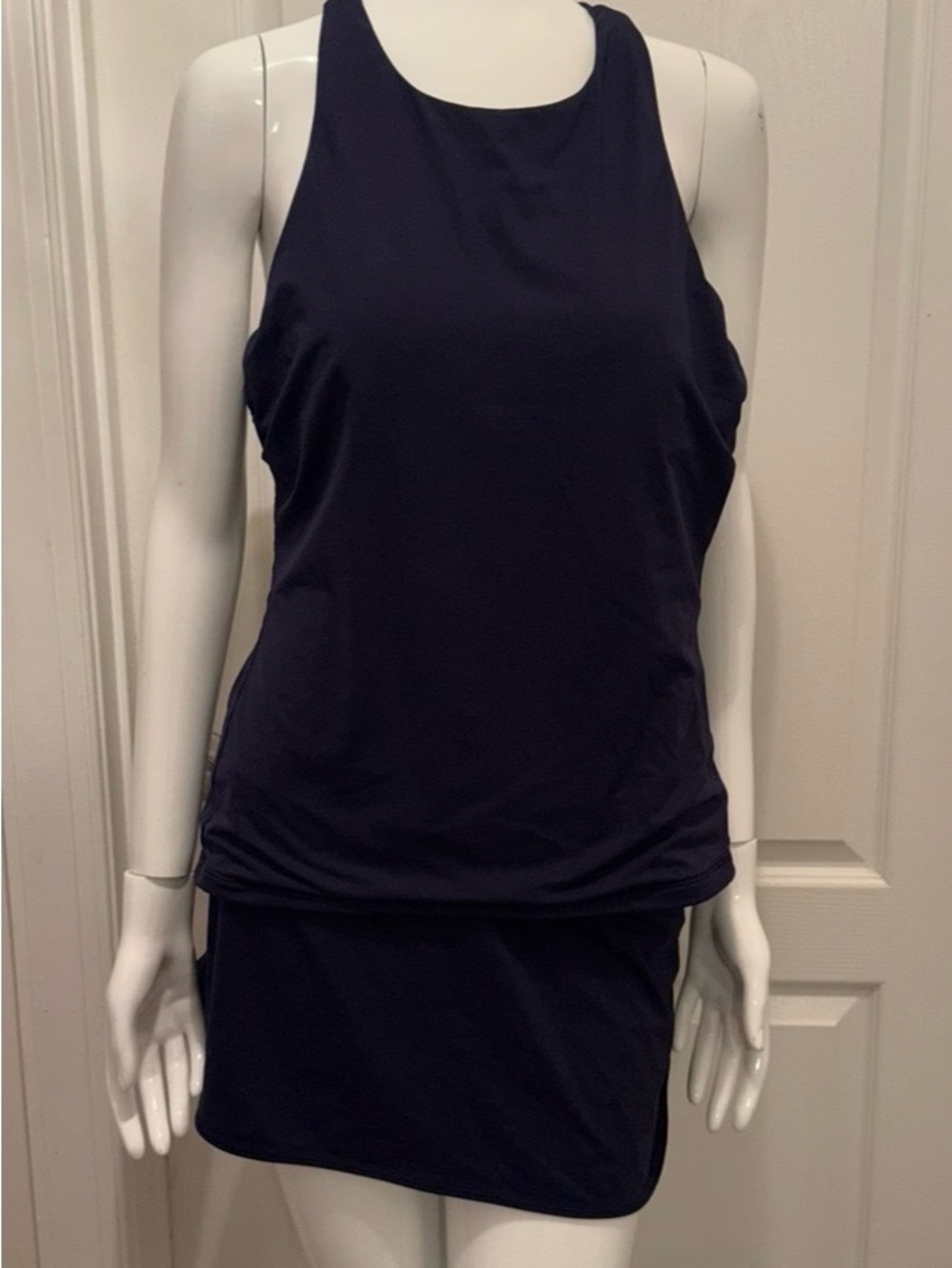 Athleta Navy High-Neck Swim Dress 2 piece-Large